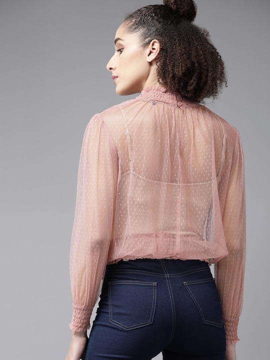 Roadster Women Self Design Sheer Top