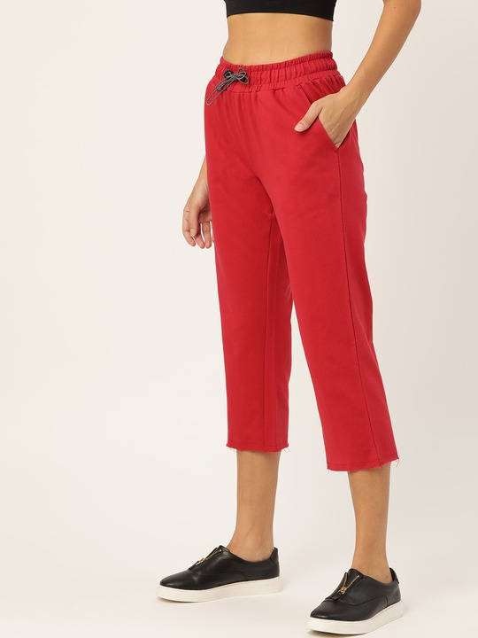 DressBerry Women Pure Cotton Solid 3/4th Track Pants