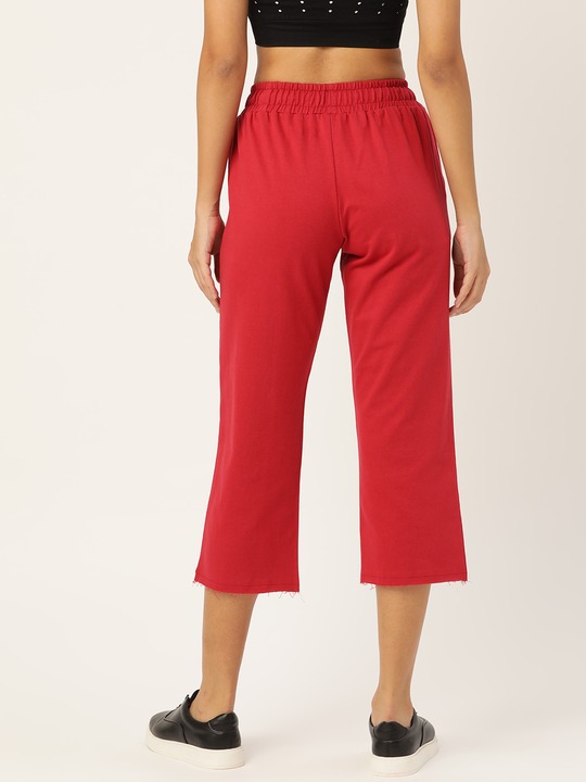 DressBerry Women Pure Cotton Solid 3/4th Track Pants