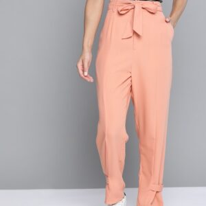 Mast & Harbour Women Solid Pleated Trousers