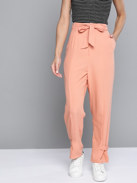 Mast & Harbour Women Solid Pleated Trousers