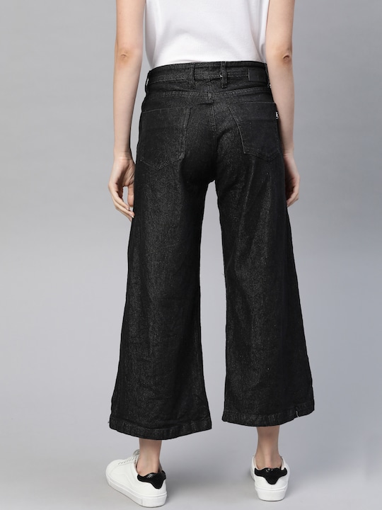 Kook N Keech Women Wide Leg Light Fade Stretchable Jeans