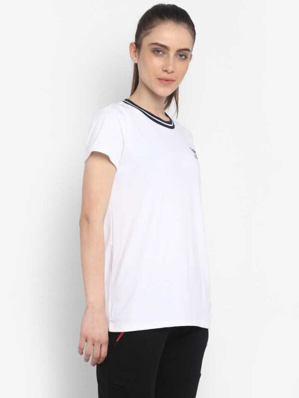 HUMMEL  Solid Women Round Neck White T-Shirt