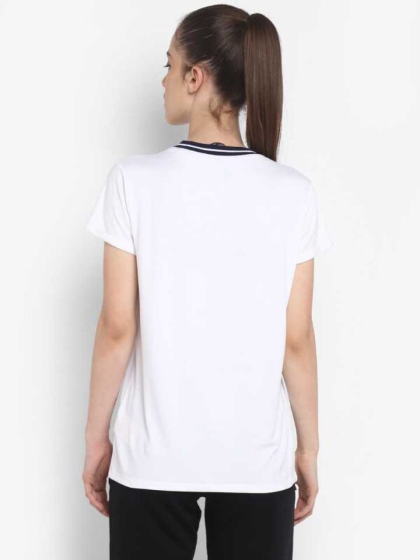 HUMMEL  Solid Women Round Neck White T-Shirt