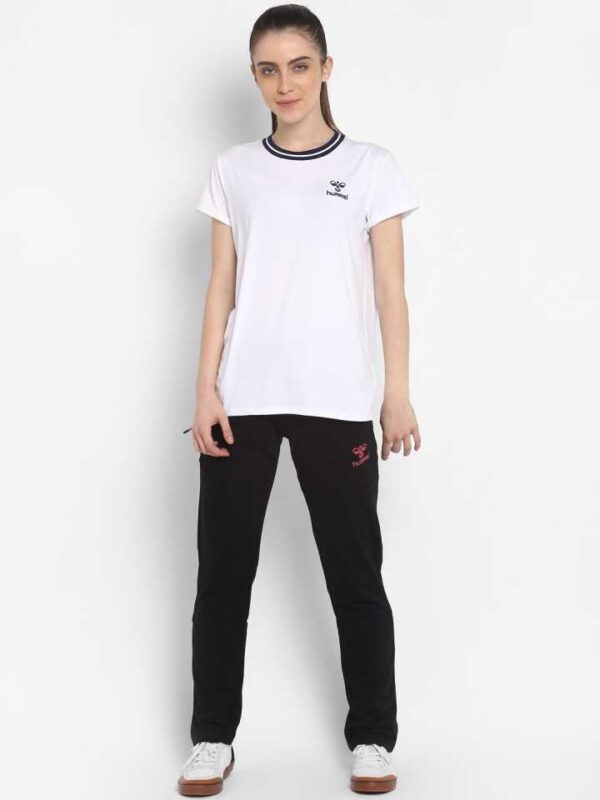 HUMMEL  Solid Women Round Neck White T-Shirt