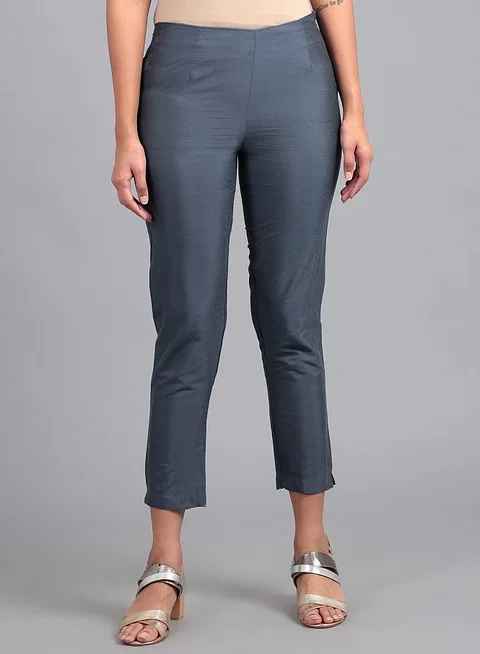 W Women Blue Straight Pants