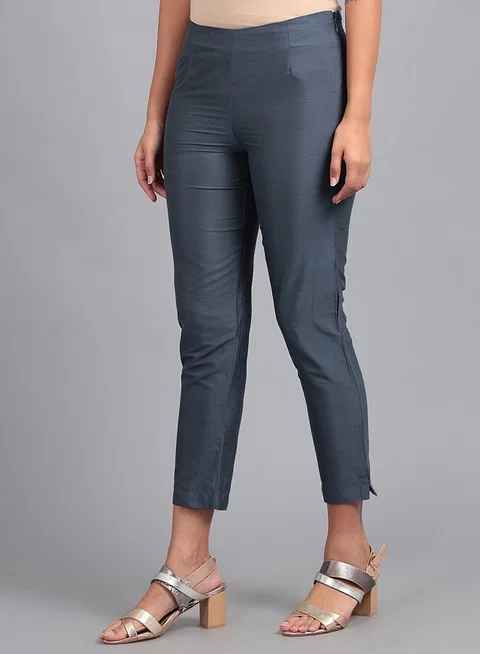 W Women Blue Straight Pants