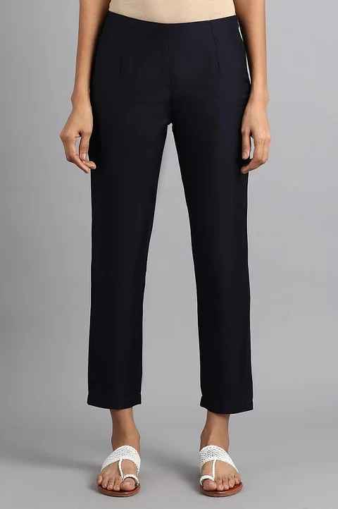 W Women Solid Slim Pant