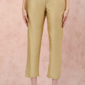 Rangriti  Gold Poly Cotton Slim Pants