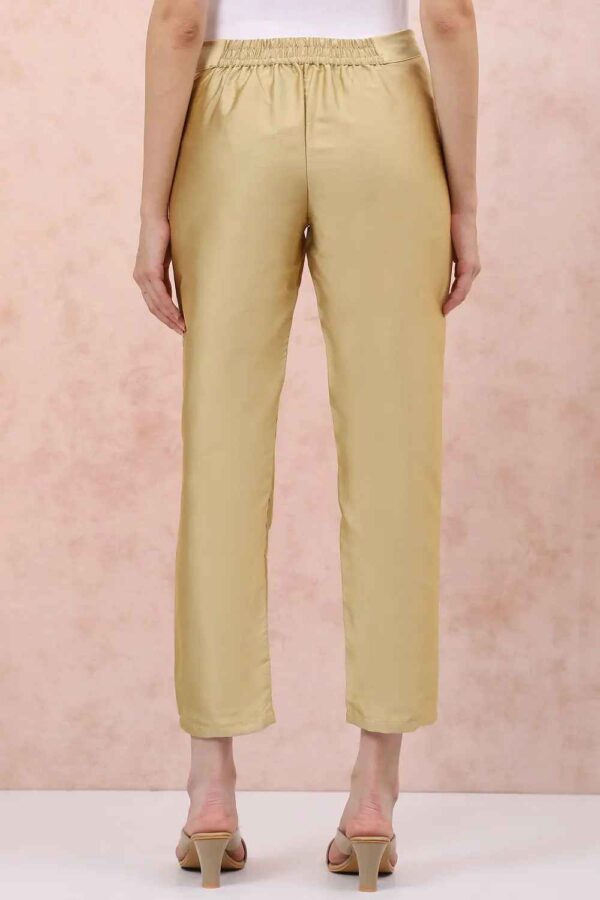 Rangriti  Gold Poly Cotton Slim Pants