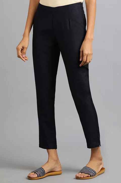 W Women Solid Slim Pant