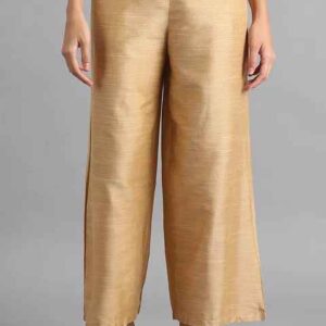 W Women Gold Parallel Plazo Pants