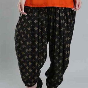 W Women Black Printed Dhoti Pants