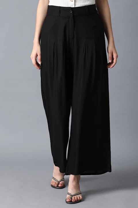 W Women Black Tailored Volume Pants