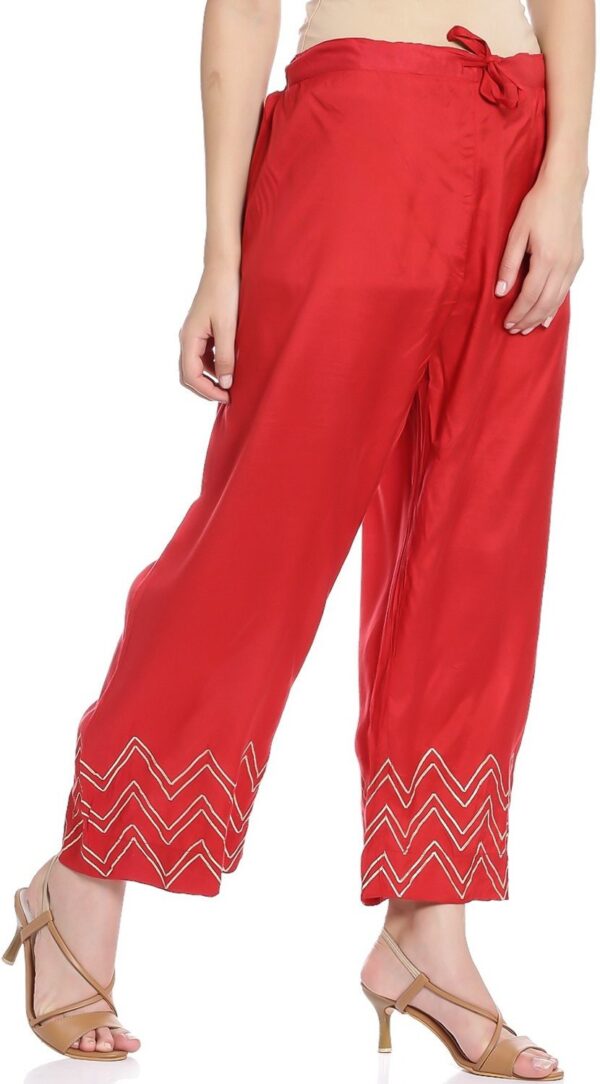 BIBA Women Tapered Viscose Rayon Trouser Pant