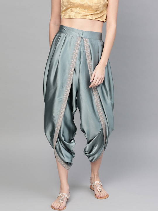 W Women Loose Fit Satin Finish Solid Dhoti Pants