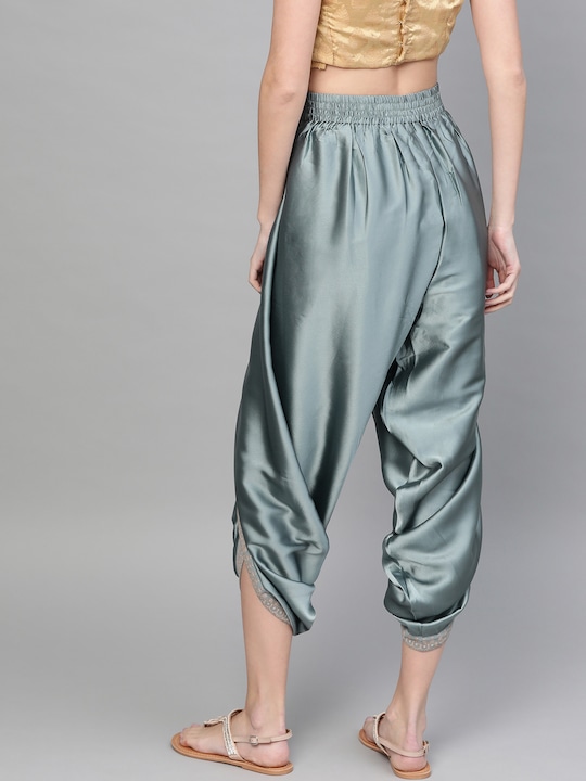 W Women Loose Fit Satin Finish Solid Dhoti Pants