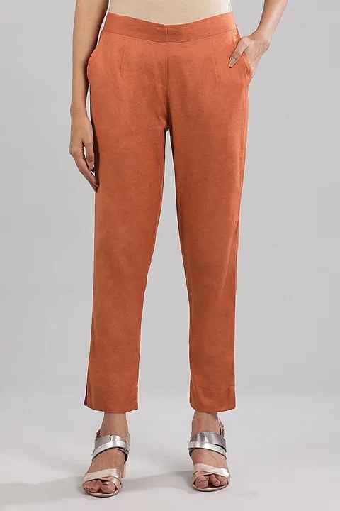 Aurelia Women Brown Solid Trousers