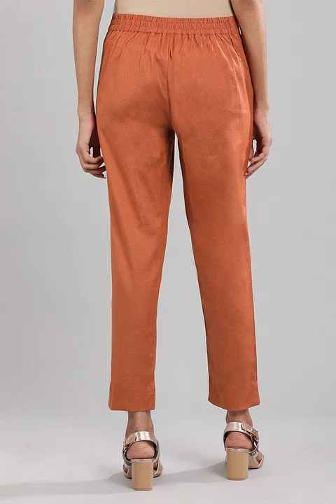 Aurelia Women Brown Solid Trousers