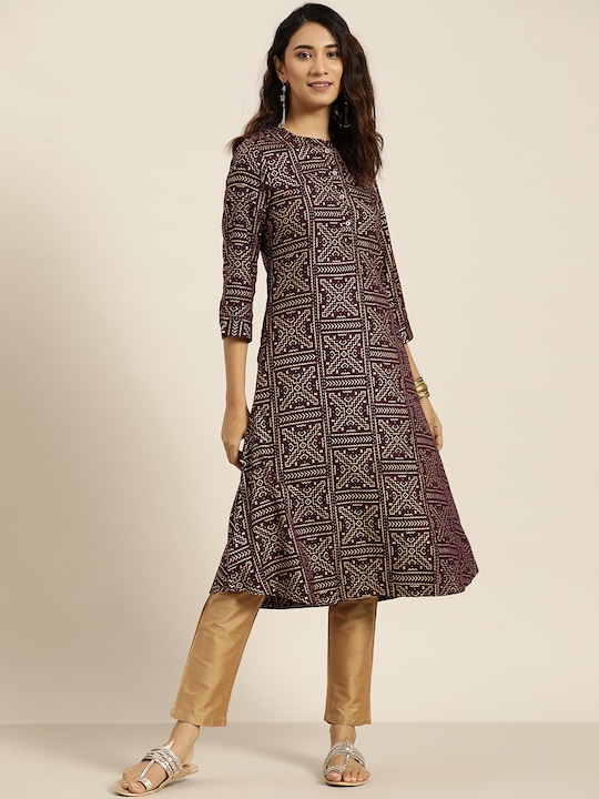 Sangria Women Ethnic Motifs Printed Kurta