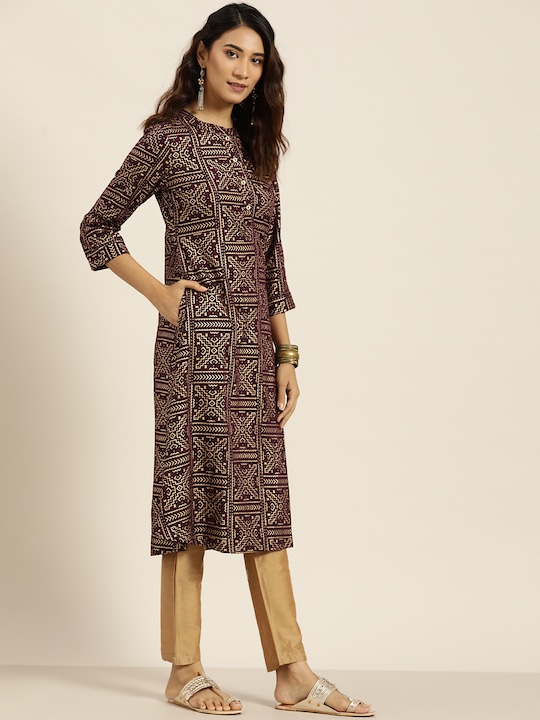 Sangria Women Ethnic Motifs Printed Kurta