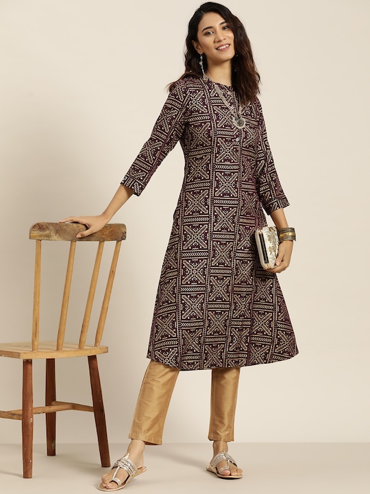 Sangria Women Ethnic Motifs Printed Kurta