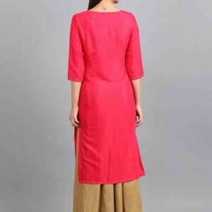 W For Women Ecru Round Neck Printed Kurta