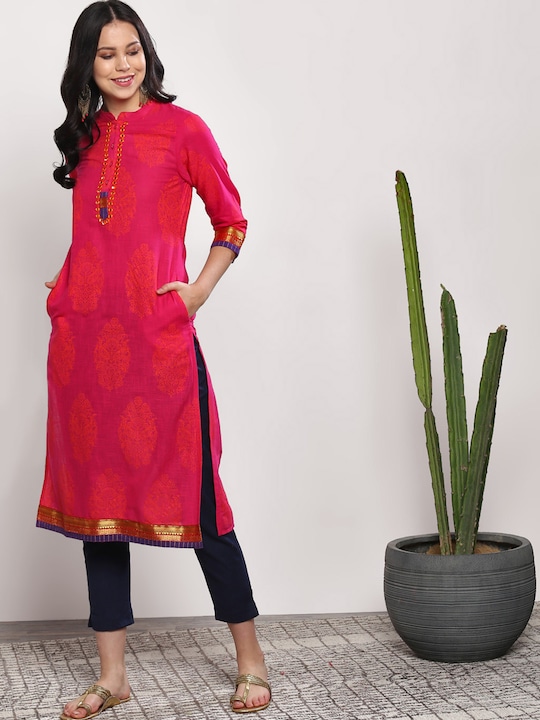 Sangria Women Printed Straight Kurta