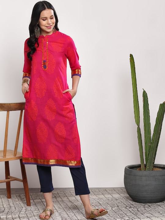 Sangria Women Printed Straight Kurta