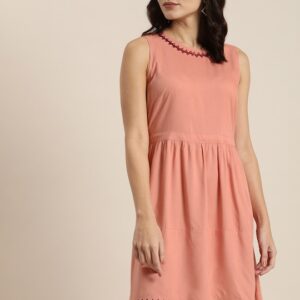 all about you Fit & Flared Dress with Embroidery