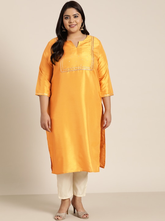 Sztori Women Geometric Yoke Design Gotta Patti Kurta