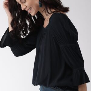 Mast & Harbour Women Solid Blouson Top