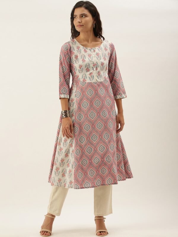 Sangria Women Ethnic Motifs Printed Panelled Kurta