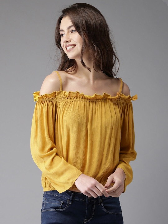 Moda Rapido Pleated Bardot Top