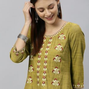 Anouk Women Embroidered Straight Kurta