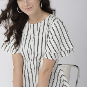 Mast & Harbour Women Striped Peplum Top