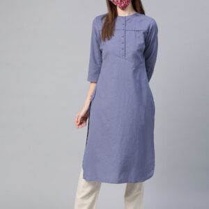 HERE&NOW Women Solid Straight Kurta