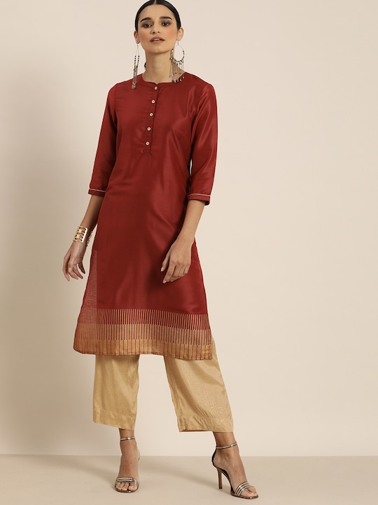 all about you Women Zari Detailed Kurta