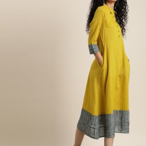 Taavi Women Woven Legacy A-Line Sustainable Dress with Pockets