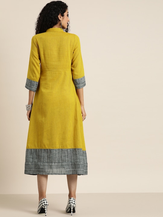 Taavi Women Woven Legacy A-Line Sustainable Dress with Pockets