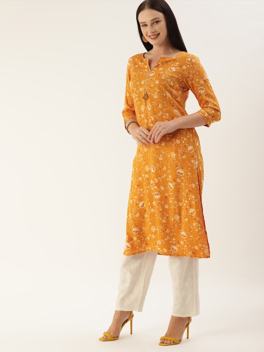 all about you Women Ethnic Motifs Printed Straight Kurta