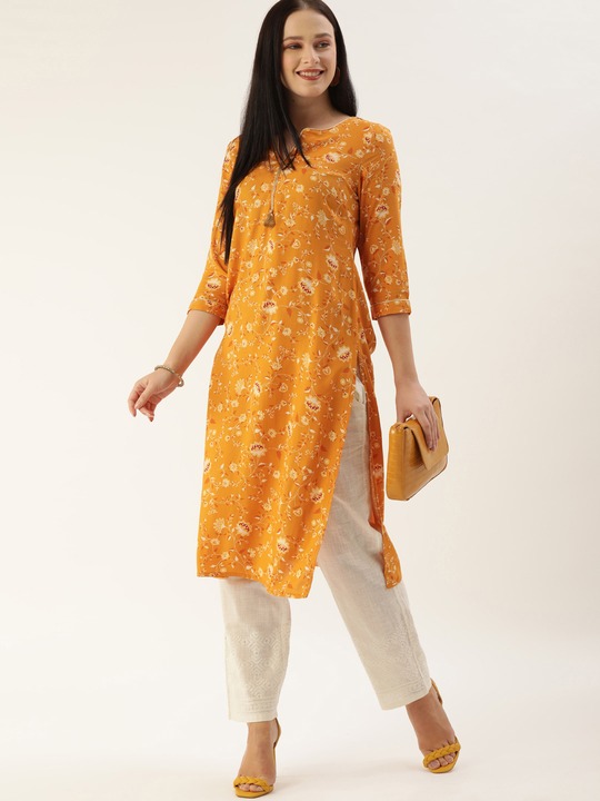 all about you Women Ethnic Motifs Printed Straight Kurta