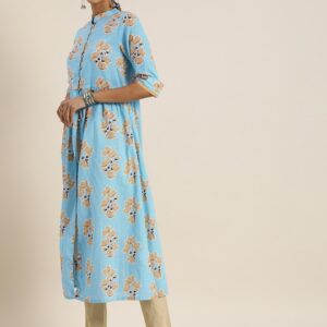 all about you Women Printed Floral Pure Cotton Kurta