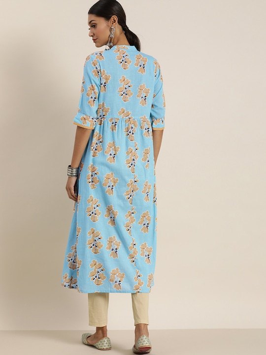 all about you Women Printed Floral Pure Cotton Kurta