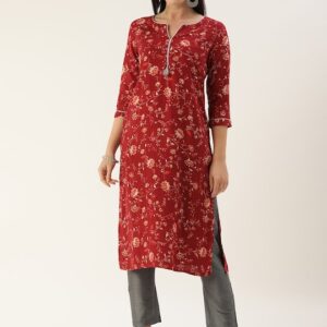 all about you Women Floral Printed Kurta