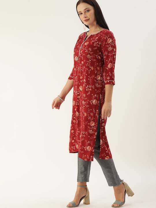 all about you Women Floral Printed Kurta