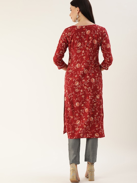 all about you Women Floral Printed Kurta