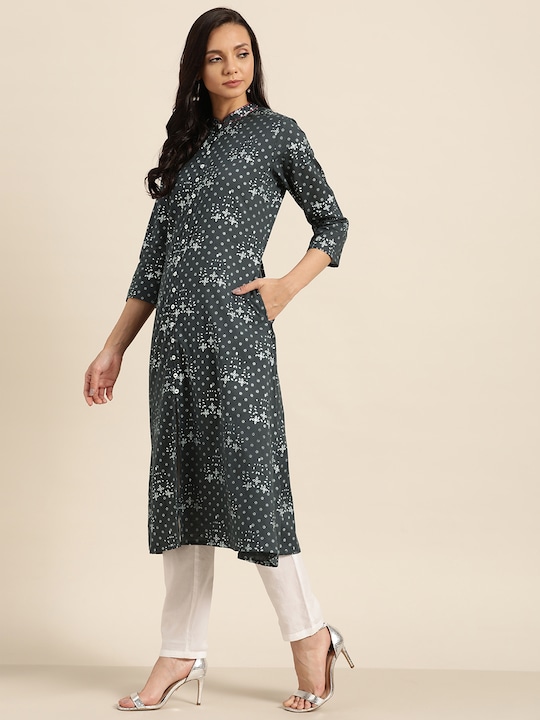 Sangria Women Printed Pure Cotton A-Line Kurta