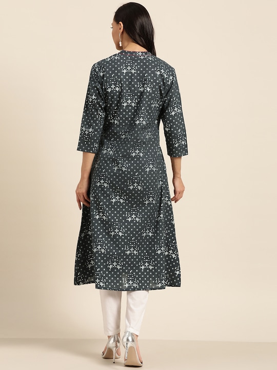 Sangria Women Printed Pure Cotton A-Line Kurta