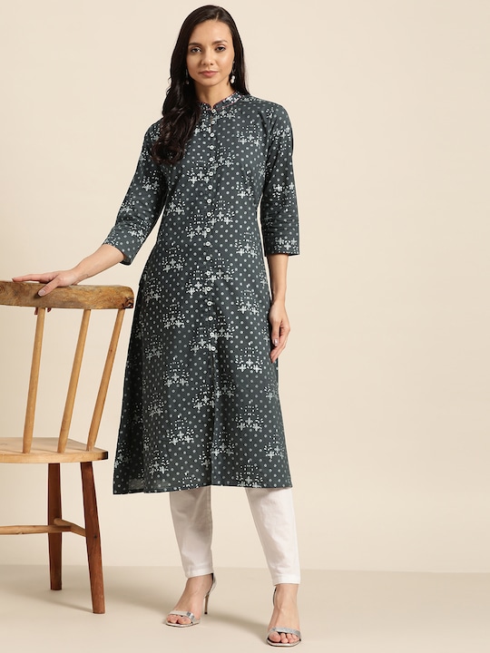 Sangria Women Printed Pure Cotton A-Line Kurta